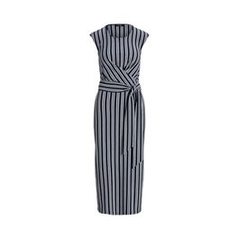 Gestreepte jersey jurk met riem