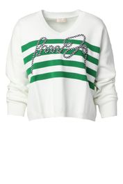 Gestreepte tricot trui laurene wit