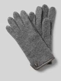 Paarse Gewalkte handschoenen van scheerwol met wapenembleem