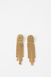 Gold plated lange schakel oorbellen