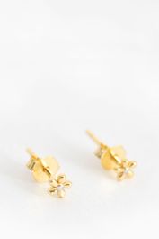 Gold plated oorbellen met bloemetje