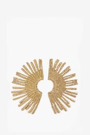 Gold plated oorbellen met halve zon
