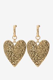 Gold plated oorbellen met hart