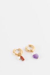 Gold plated oorbellen met verschillende hangertjes
