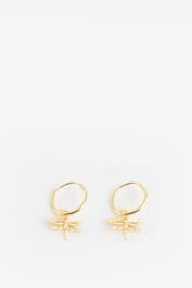 Goldplated oorbellen met libelle