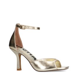 Gouden sandalen met hak