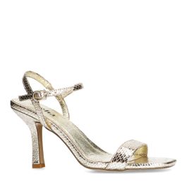 Gouden sandalen met hak