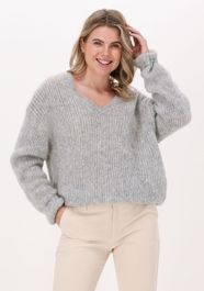 Grijze neo noir trui cofo fluffy knit blouse