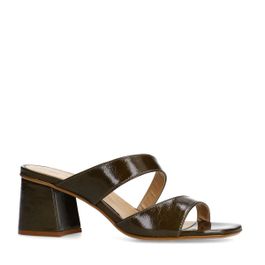 Groene lakleren sandalen met hak