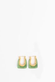 Groene ovalen resin oorbellen