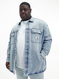 Grote maat denim overhemdjack