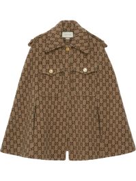 Gucci cape met monogramprint - bruin