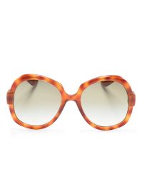 Gucci eyewear zonnebril met oversized montuur - bruin