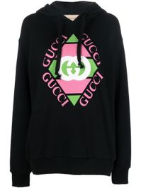 Gucci hoodie met logoprint - zwart