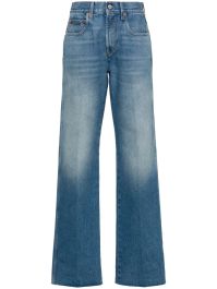 Blauwe Gucci low waist jeans met wijde pijpen - blauw
