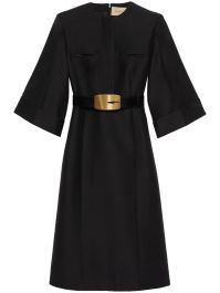 Gucci midi-jurk met ceintuur - zwart