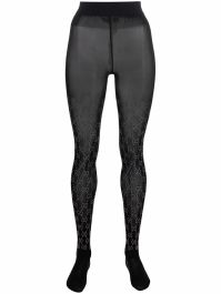 Gucci panty met gg patroon - zwart