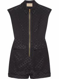 Gucci playsuit met ceintuur - zwart