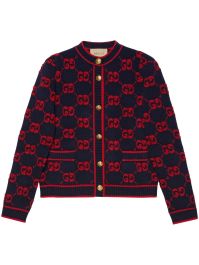 Gucci vest met gg jacquard - blauw