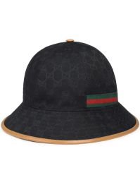 Gucci vissershoed met monogramprint - zwart