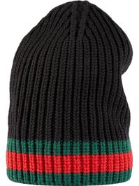 Gucci wool hat with web - zwart