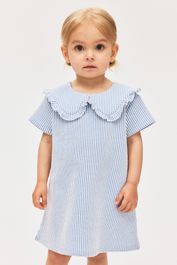 H & m - a-linejurk met kraag - blauw