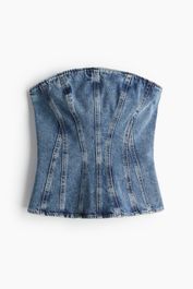 H & m - denim bandeautop - blauw