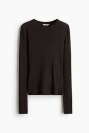 H & m - fijngebreide wollen top - bruin