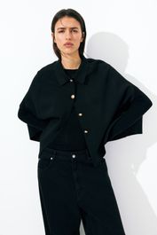 H & m - gebreide cape - zwart