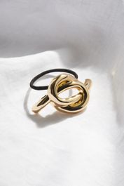 H & m - haarelastiek met geknoopt detail - goud - Goud