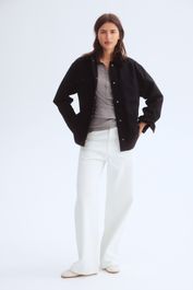 H & m - jack met corduroy kraag - zwart