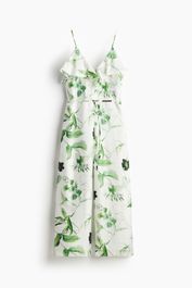 H & m - jumpsuit met volant - groen - Groen