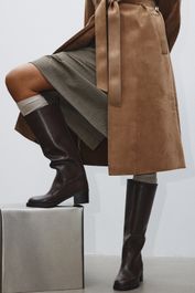 H & m - kniehoge laarzen - bruin