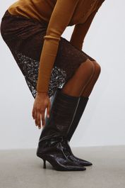 H & m - kniehoge laarzen - bruin