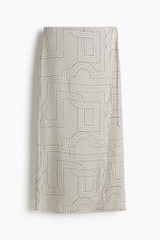 H & m - overslagrok met print - beige
