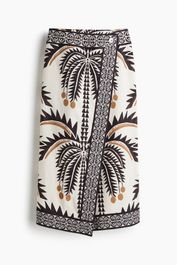 H & m - overslagrok met print - beige