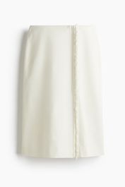 H & m - overslagrok met rafels - beige