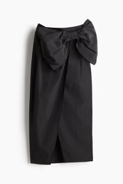 H & m - overslagrok met strikdetail - zwart