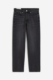 H & m - straight regular jeans - zwart - Zwart