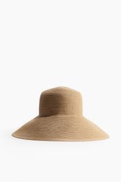 H & m - strooien hoed met aflopende rand - beige