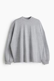 H & m - top met ronde hals - grijs