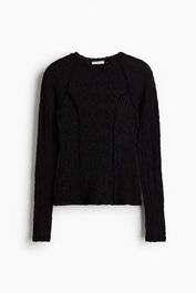 H & m - tricot top met kanten look - zwart