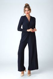 Hallie knotted jumpsuit in marineblauw