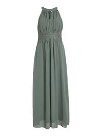 Halterneck geplooide maxi jurk