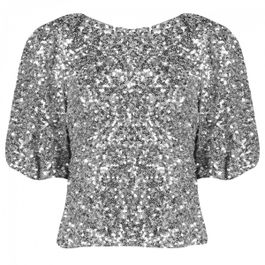 Harper & yve marsja-ls tops & t-shirts dames - shirt - zilver - maat xs