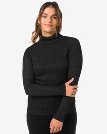 Hema hema dames coltrui nova met ribbels en glitters zwart (zwart)