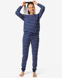 Hema hema damespyjama gestreept donkerblauw (donkerblauw)