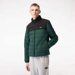 Heren lacoste pufferjas met capuchon in groen