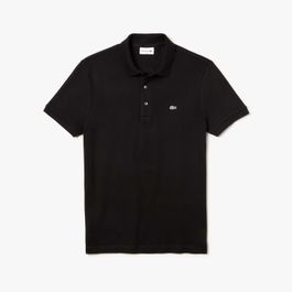 Heren lacoste slim-fit stretch piqué polo in zwart