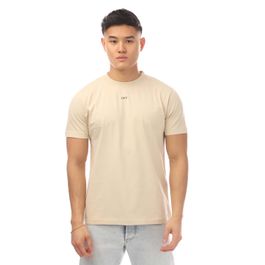 Heren off white stamp slim t-shirt in beige
